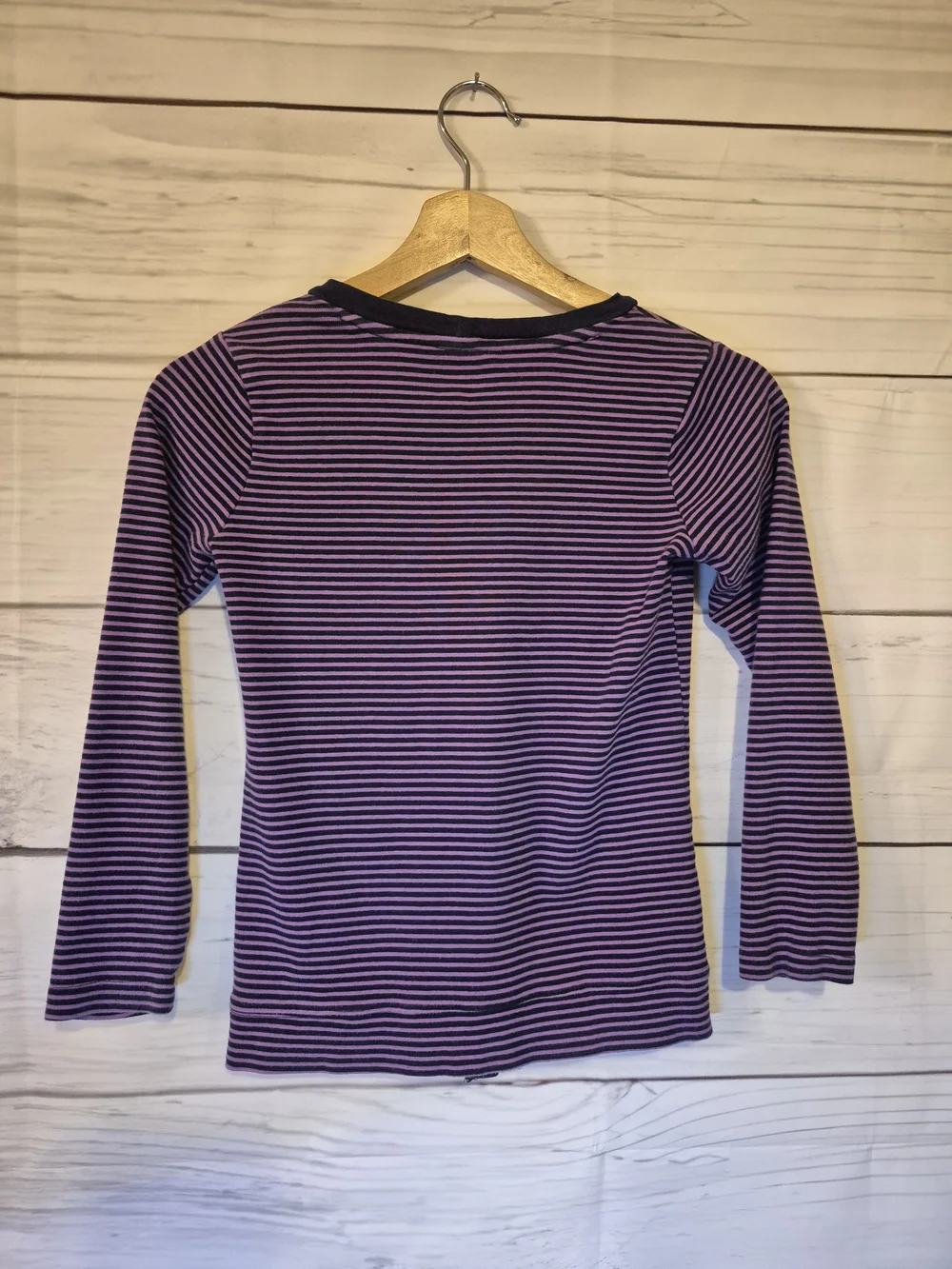 OshKosh B'gosh Y2K Purple and Navy Striped Button-Front Cotton Cardigan